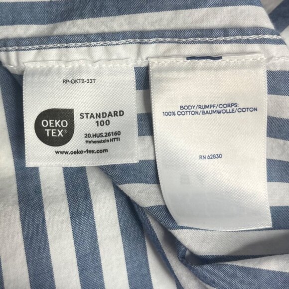 Lands End Button Down Shirt Mens XL Blue White Striped Traditional Fit - Picture 8 of 9